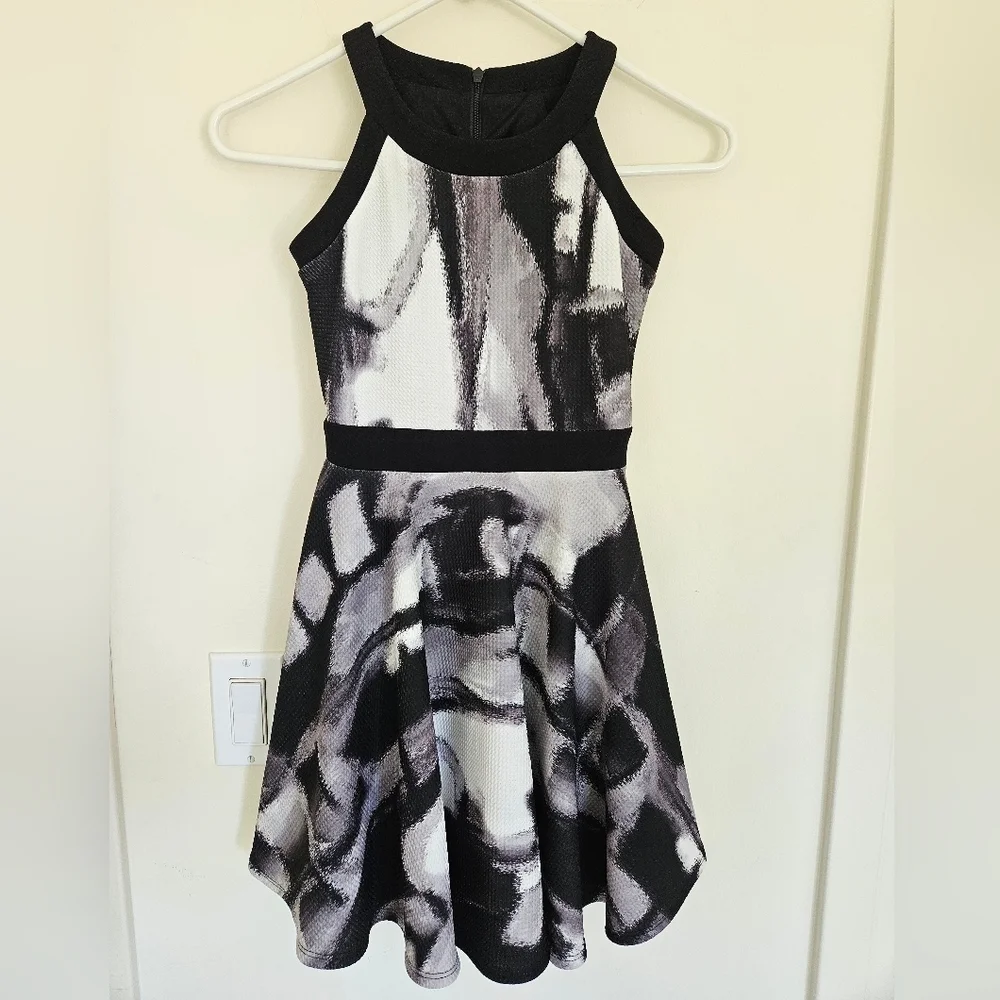 By Debra Black and White Halter Style Dress